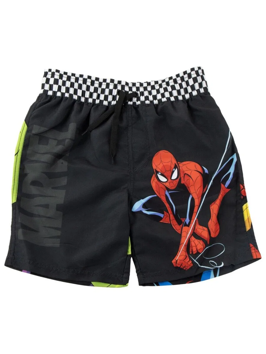 Пляжные шорты "Человек-паук: Мстители" черного цвета SPIDERMAN