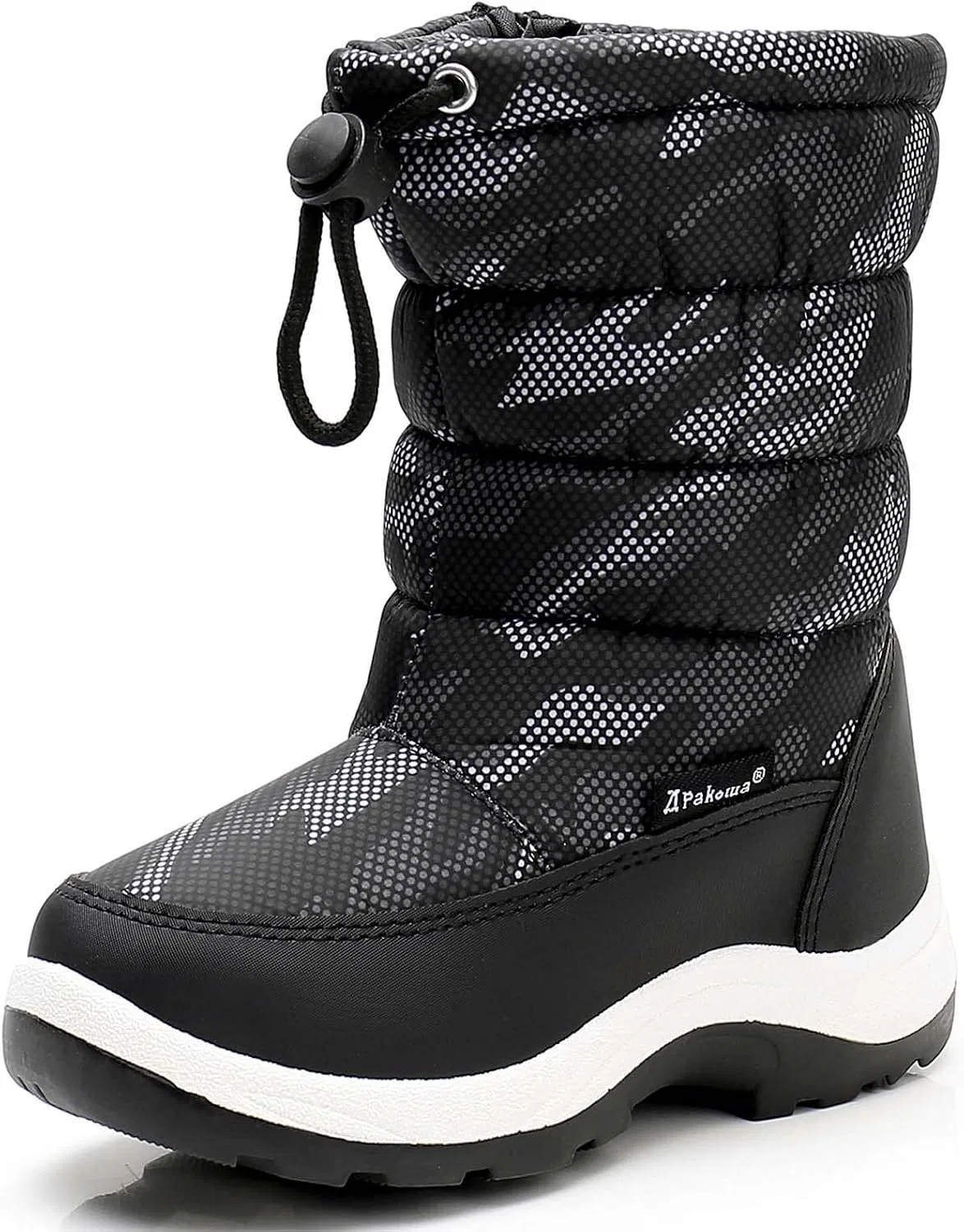 Детские зимние снегозащитные ботинки для мальчиков и девочек Apakowa, Grey/Black