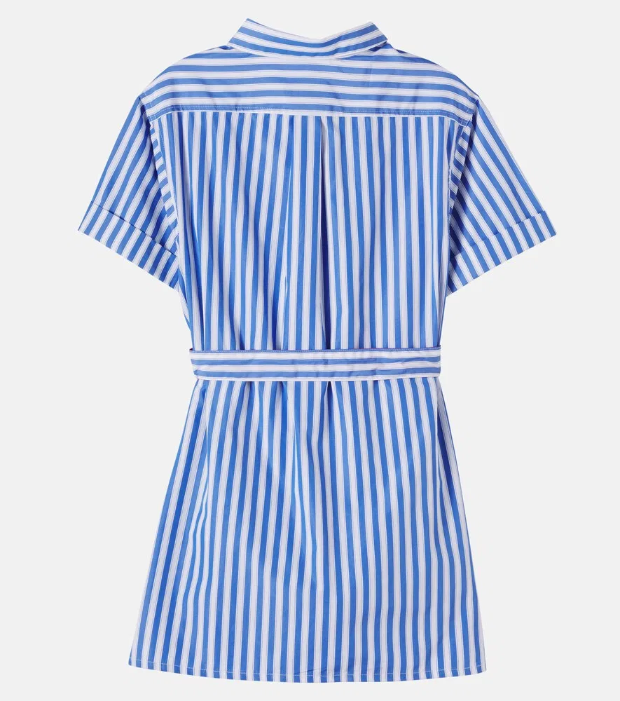 Платье-рубашка из полосатой хлопковой ткани x Maison Kitsuné Lissandra Bonpoint, синий — фото 3