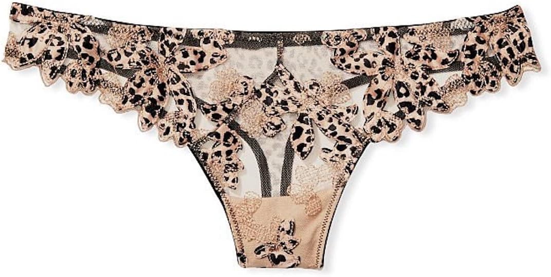 Victoria's Secret Трусики-танга с цветочной вышивкой, цвет Leopard — фото 3