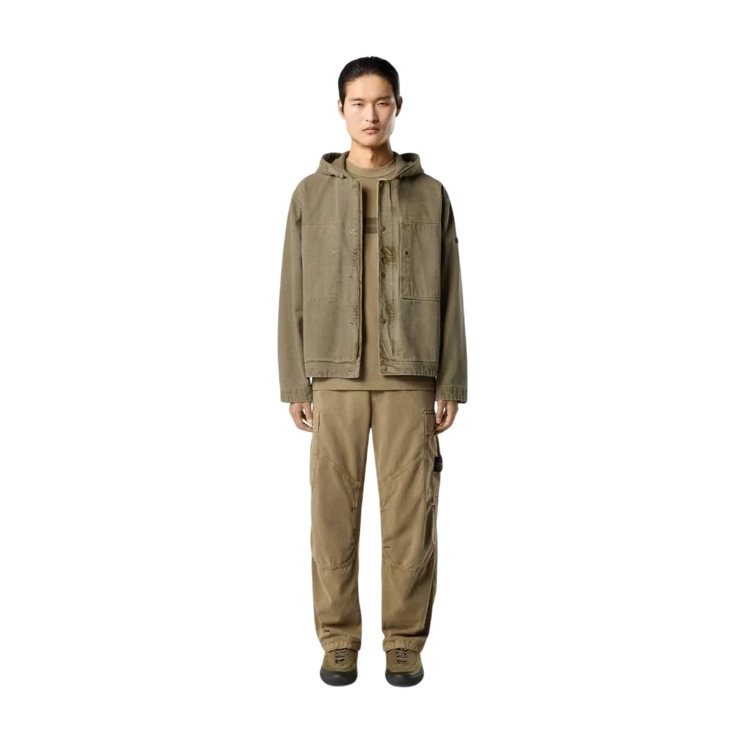 Мужские брюки-карго Stone Island Loose Fit With Drawstring Cuffs, военный зеленый