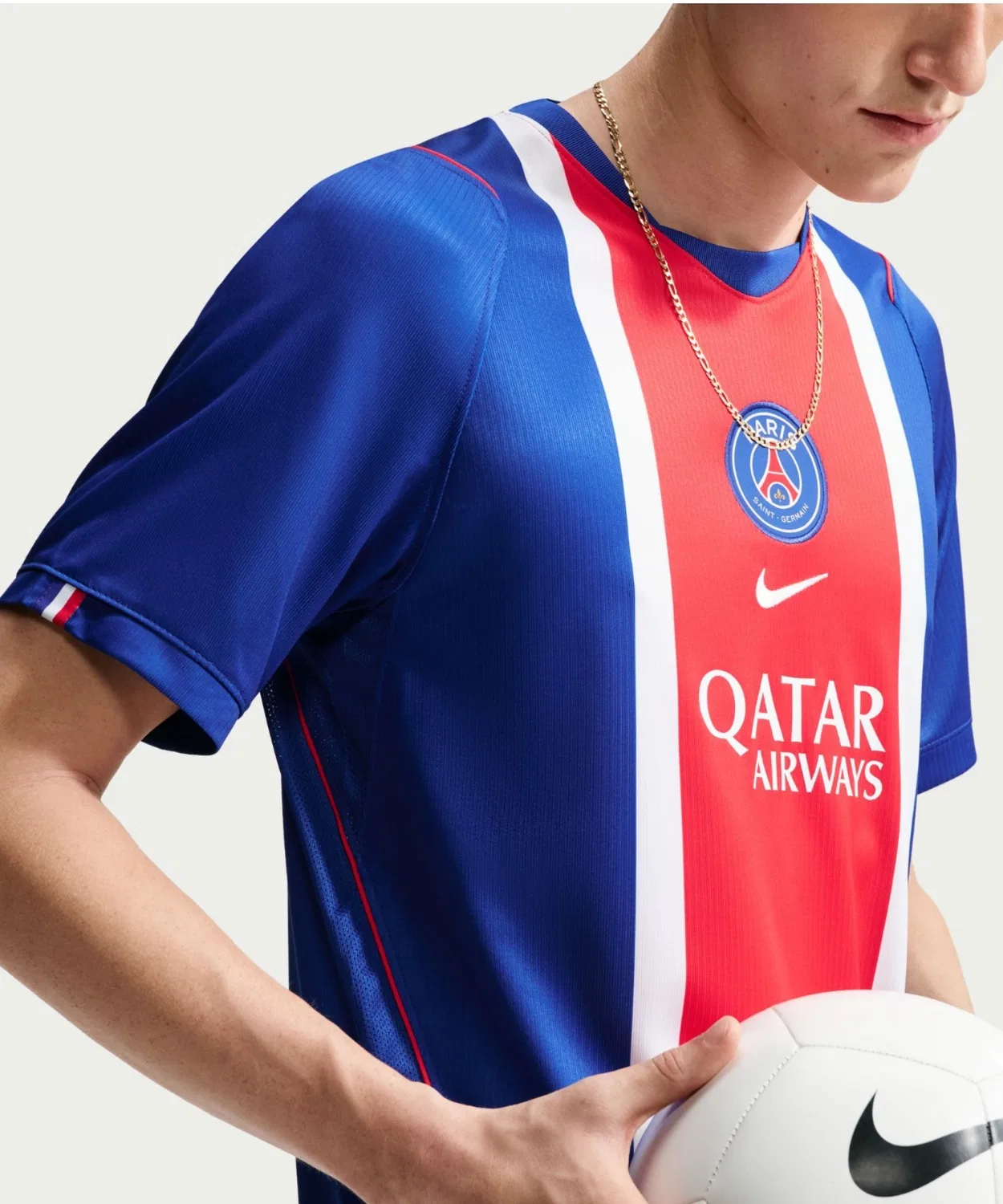 Мужская футболка с длинным рукавомNike Dri-FIT PSG Stadium Home, Blue — фото 3