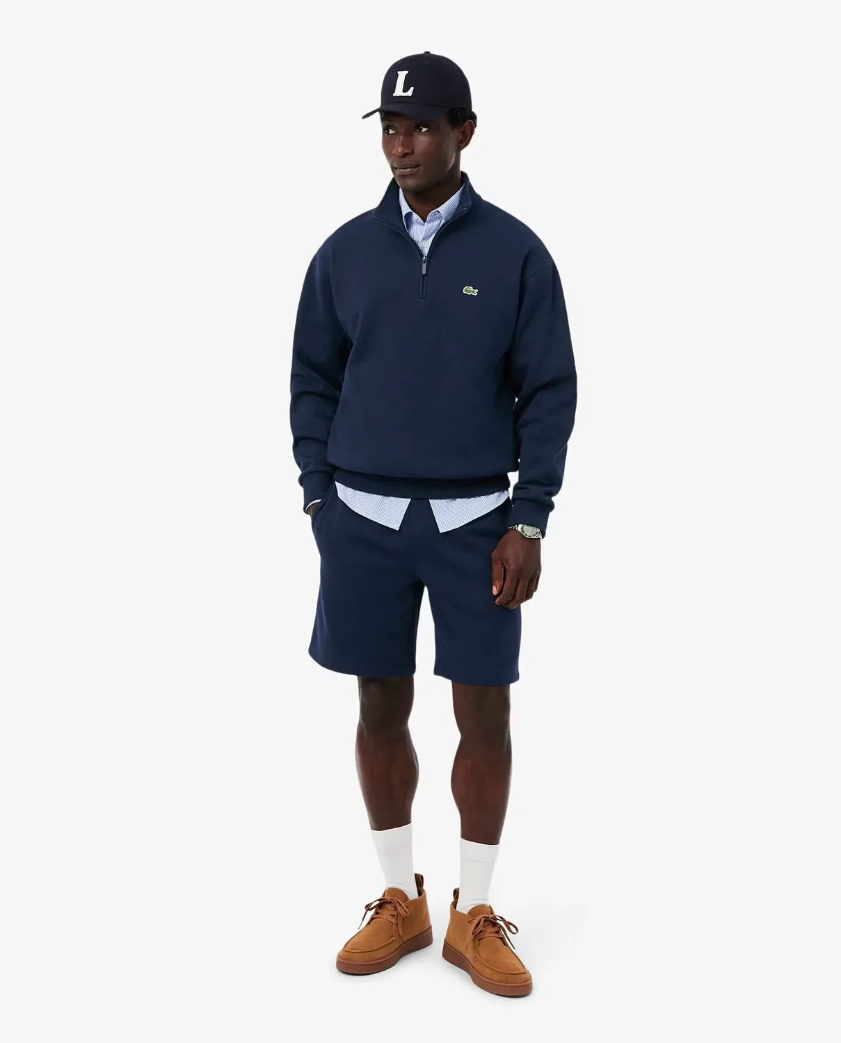 Мужские шорты из футера с принтом Lacoste, Azul Marino