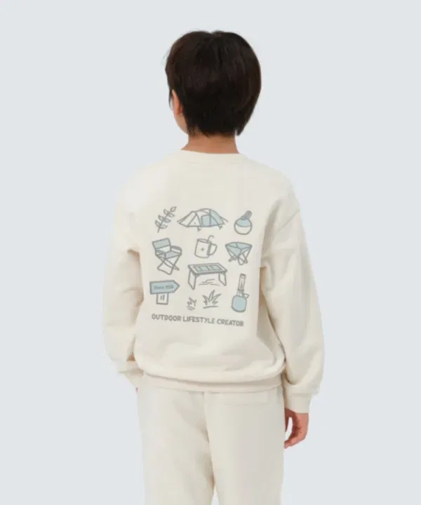 Свитшот с графическим принтом Kids Graphic, Snowpeak Apparel Kids, кремовый