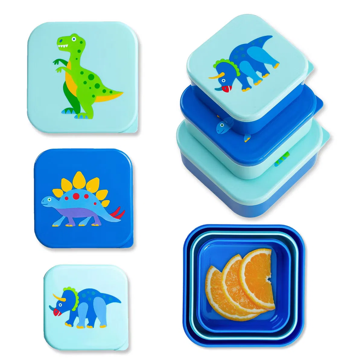 Контейнеры для перекуса детские 3 шт. в наборе вкладывающиеся Dinosaur Land Wildkin, Dinosaur Land