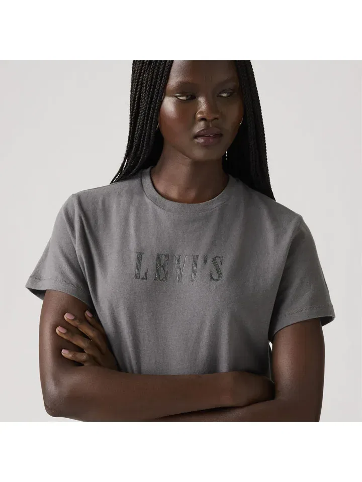 Женская футболка прямого кроя Levi's, Grey — фото 4