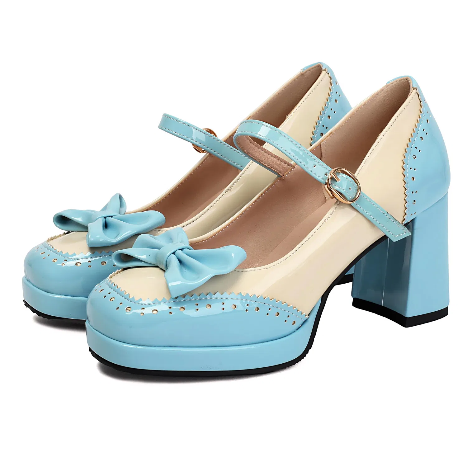 Детские туфли для девочек на платформе Mary Jane LarDorLin, Light Blu 3 — фото 2