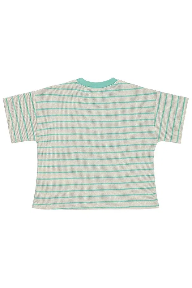 Детская футболка с принтом Striped Civil Baby, Light Beige — фото 2