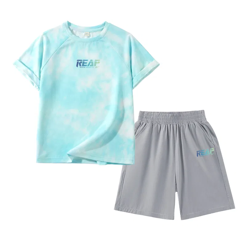 Детский спортивный комплект с длинным рукавом Lake Blue/H Blue Green Gradient Medium K-Gray/H Blue Green Gradient K WARRIOR
