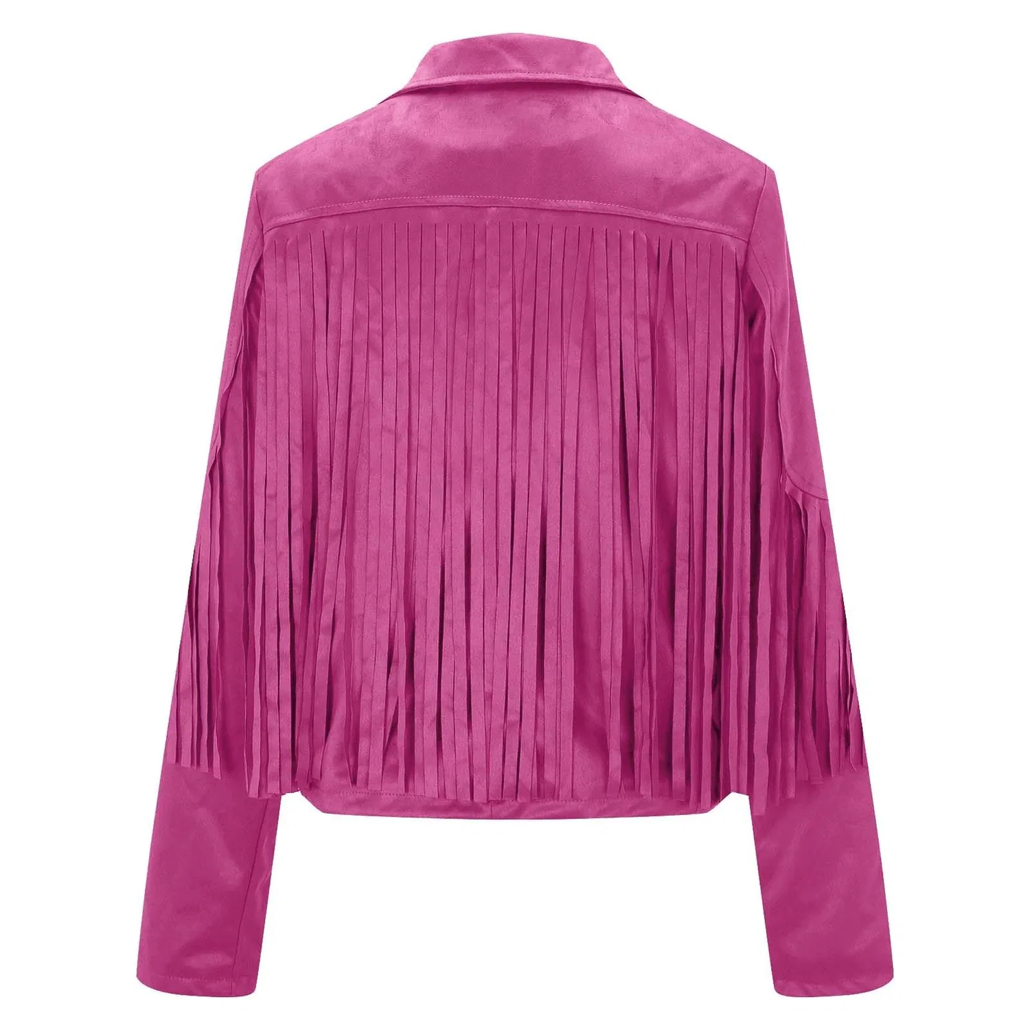 Женская куртка-бомбер с молнией, однотонная, модель Y2K Hiphop Jacket, Rosa Caldo — фото 3