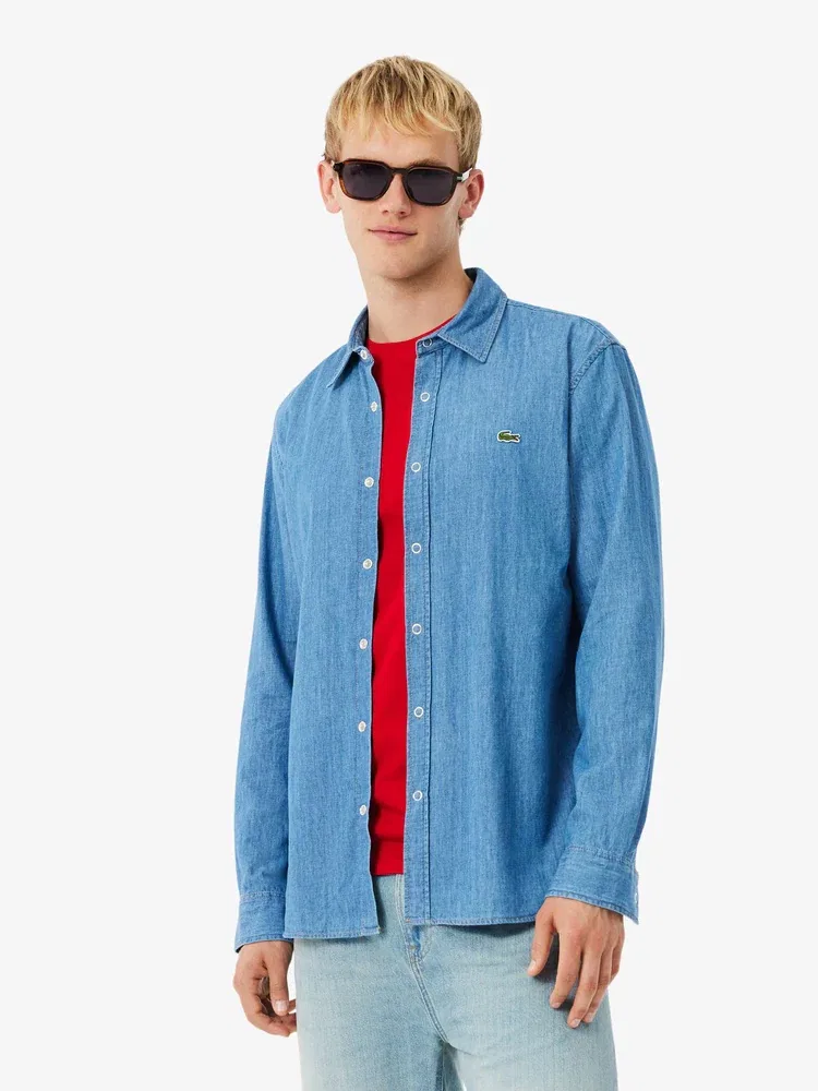 Джинсовая рубашка с длинным рукавом CH2591 LACOSTE, Royal Blue