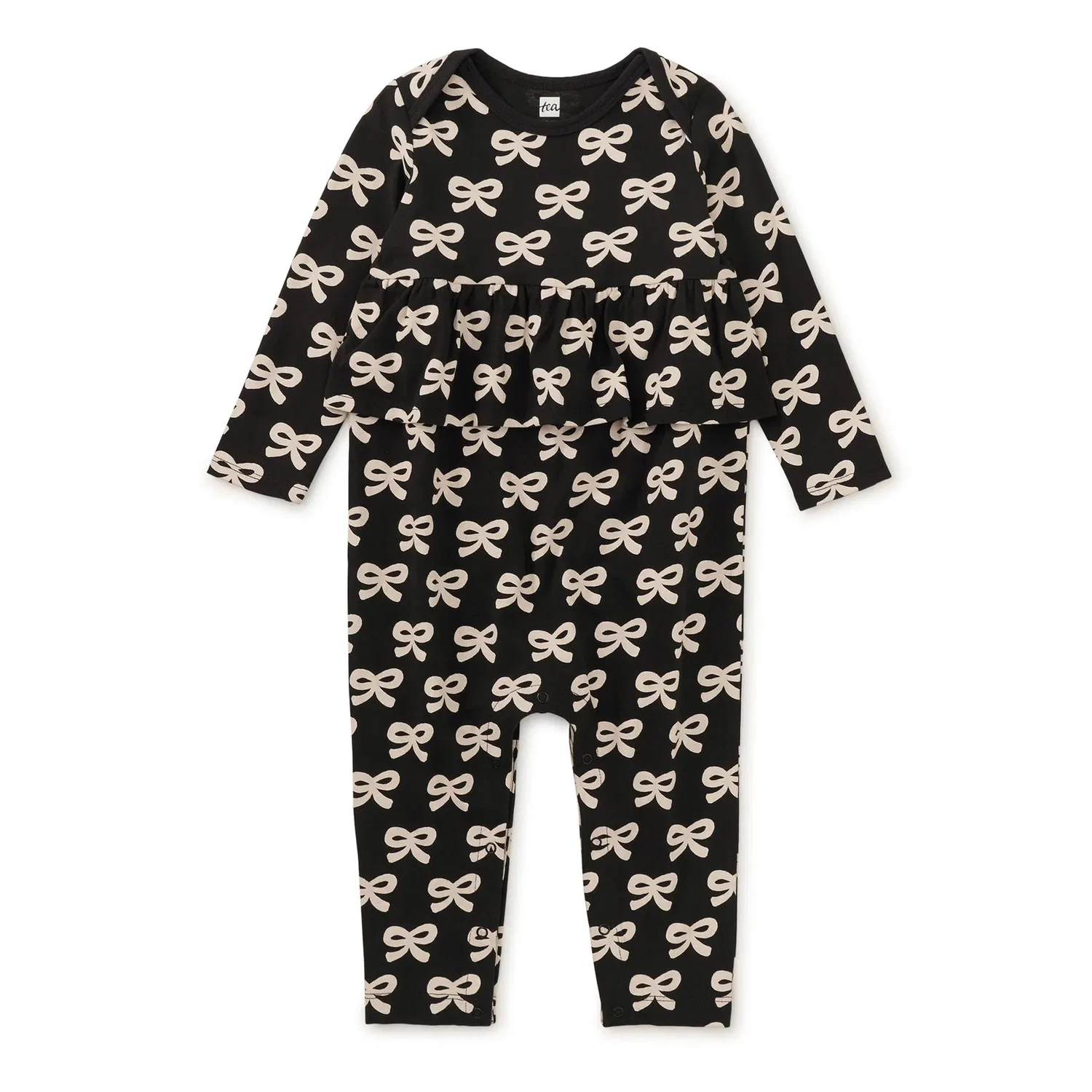 Детский боди-комбинезон с баской и длинным рукавом Pretty Peplum Tea Collection, Petit Ruban