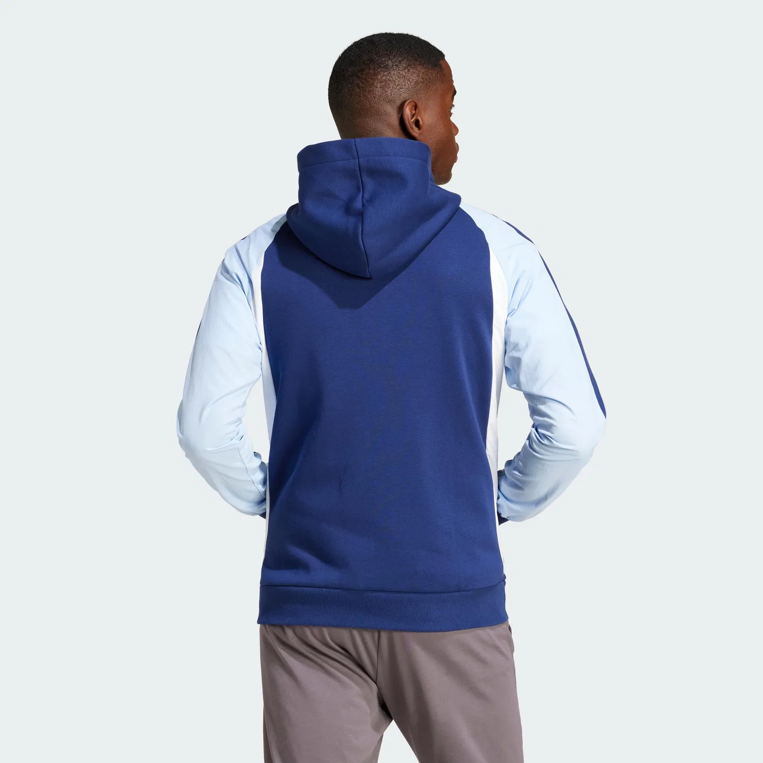 Мужской худи с цветовой блокировкой Seasonal Essentials adidas, Dark Blue — фото 4