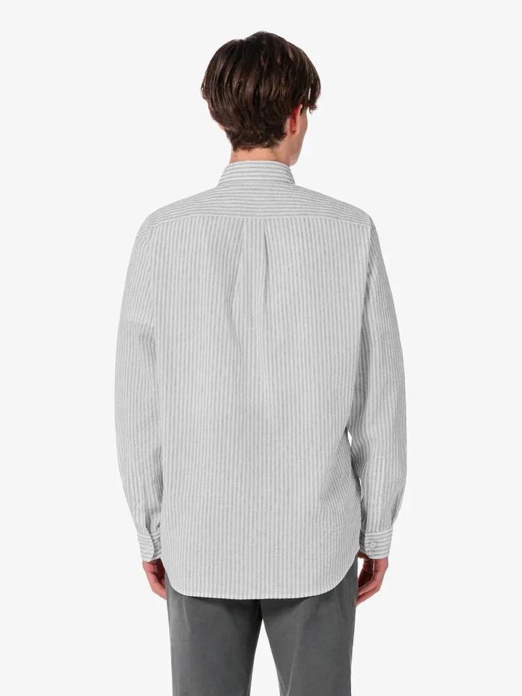Рубашка с длинным рукавом из льняной смесовой ткани LACOSTE, Antique Silver — фото 4