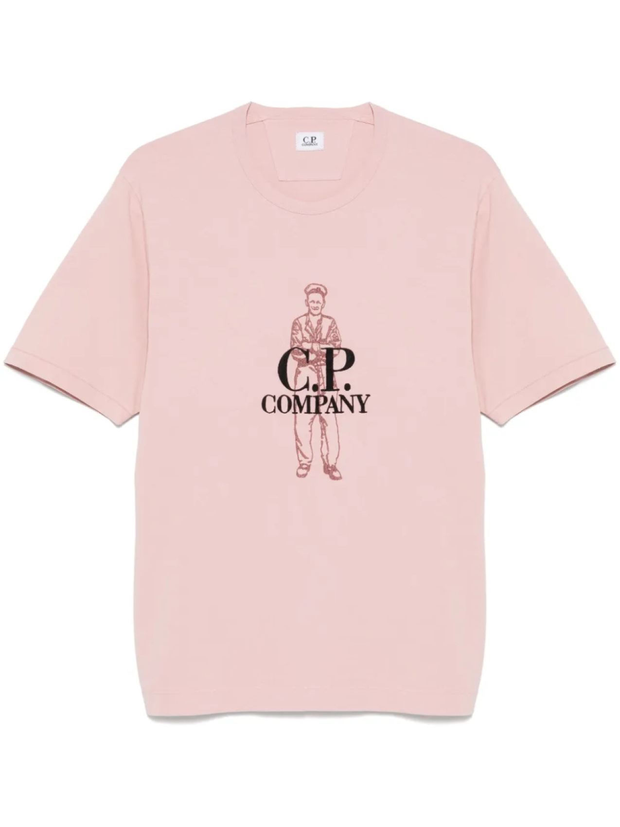 

C.P. Company футболка с вышитым логотипом, розовый
