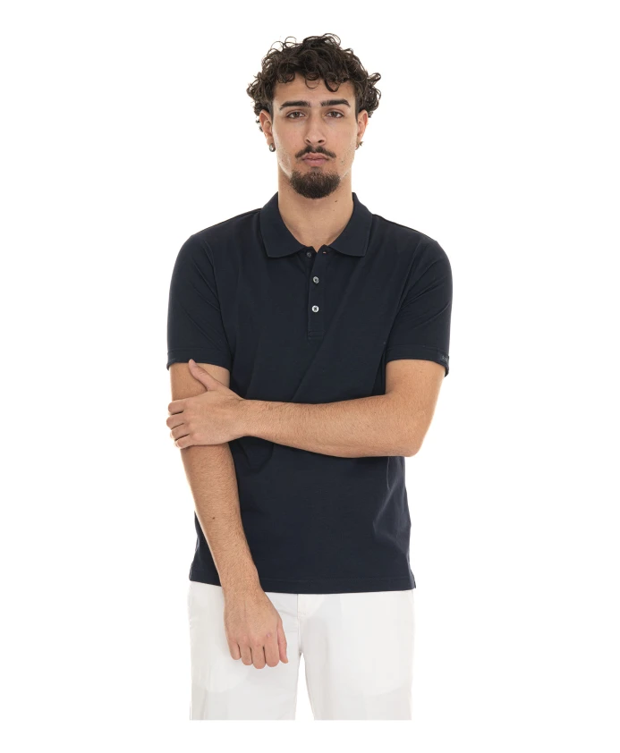 

Джерсийская рубашка-поло с логотипом на рукаве Fay, синий