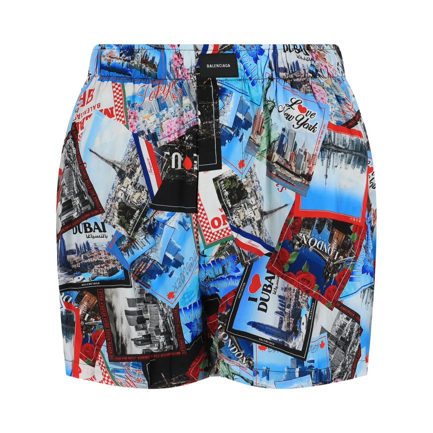 Пижамные шорты Balenciaga Mixed Scraves из шелкового крепа, мультиколор
