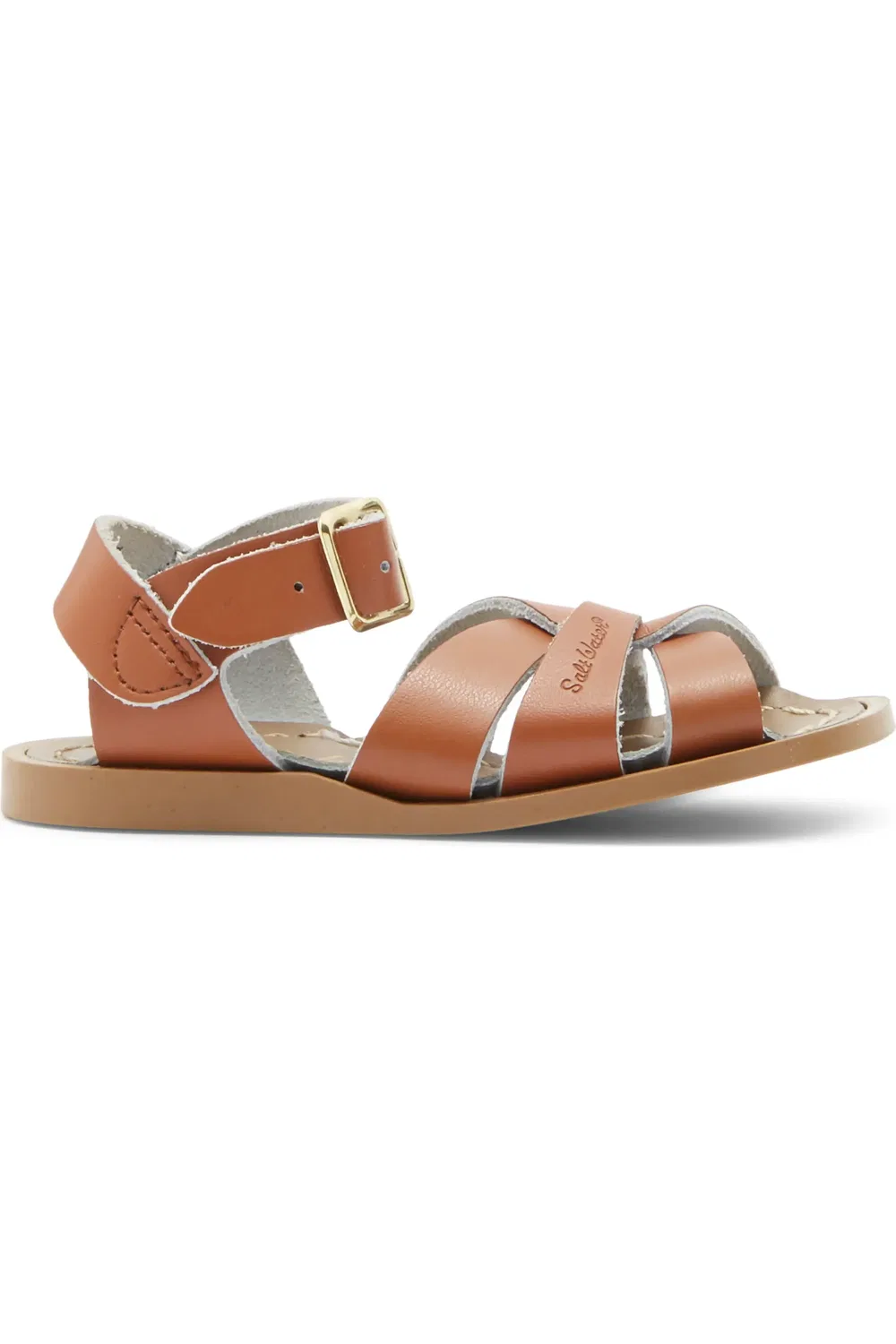 Сандалии детские на щиколотке с кожаным верхом Salt Water Sandals by Hoy, Tan — фото 3