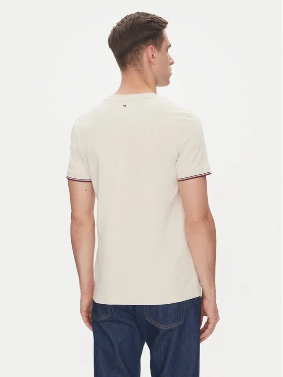 Футболка regular fit Logo Tommy Hilfiger, бежевый — фото 3