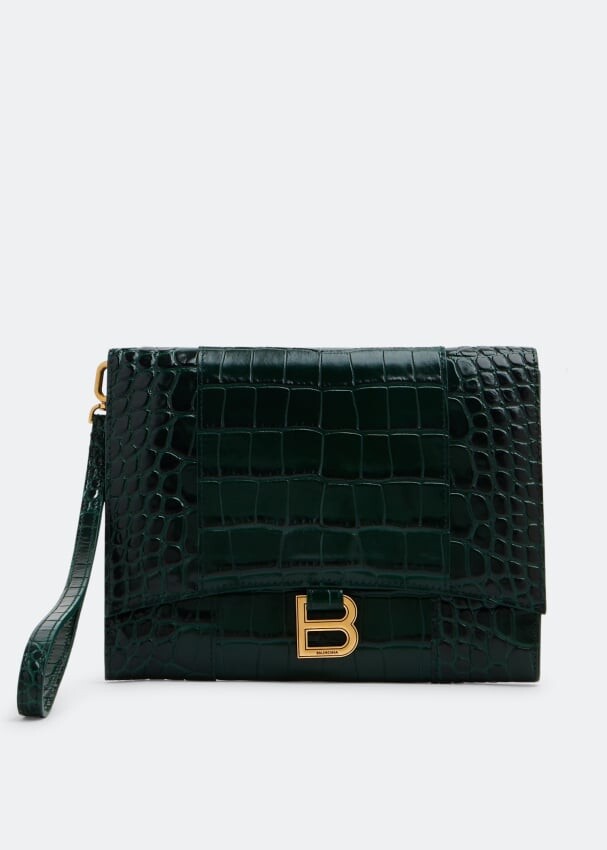 

Сумка BALENCIAGA Hourglass gusset pouch, зеленый