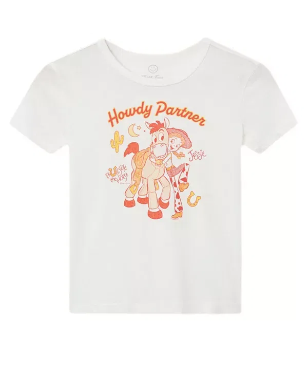 Детская футболка с принтом Toy Story Howdy Partner Tee Junk Food Clothing, Vintage White