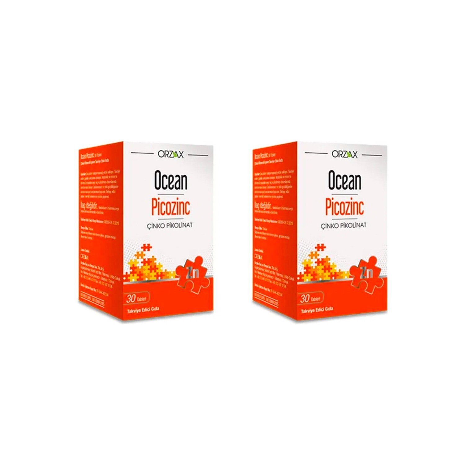 

Добавка Orzax Ocean Picozinc Cinko Picolinate, 2 упаковки по 30 таблеток
