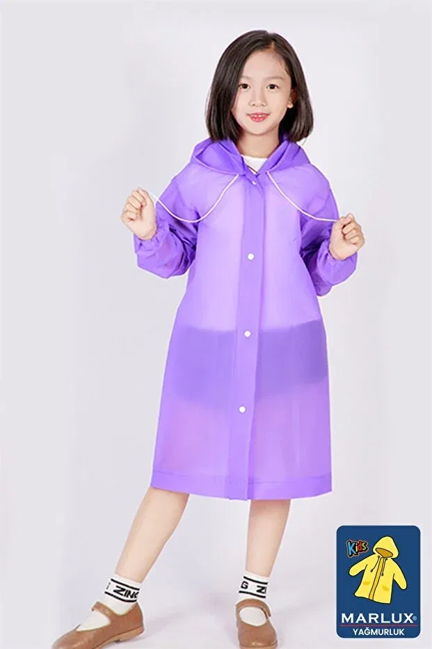 Детский дождевик для девочек длинный Marlux, Purple — фото 3