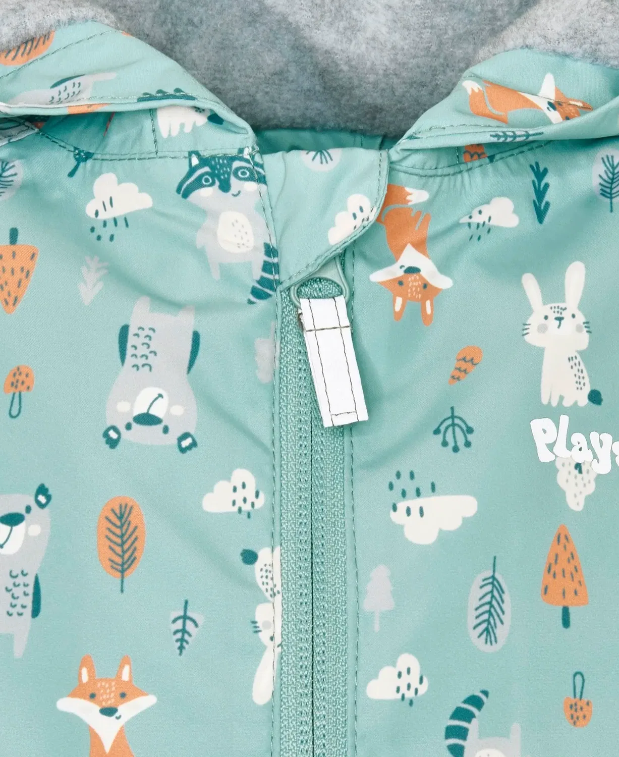 Куртка уличная с флисовой подкладкой с принтом лесных животных Waldtiere Playshoes, мятный — фото 4