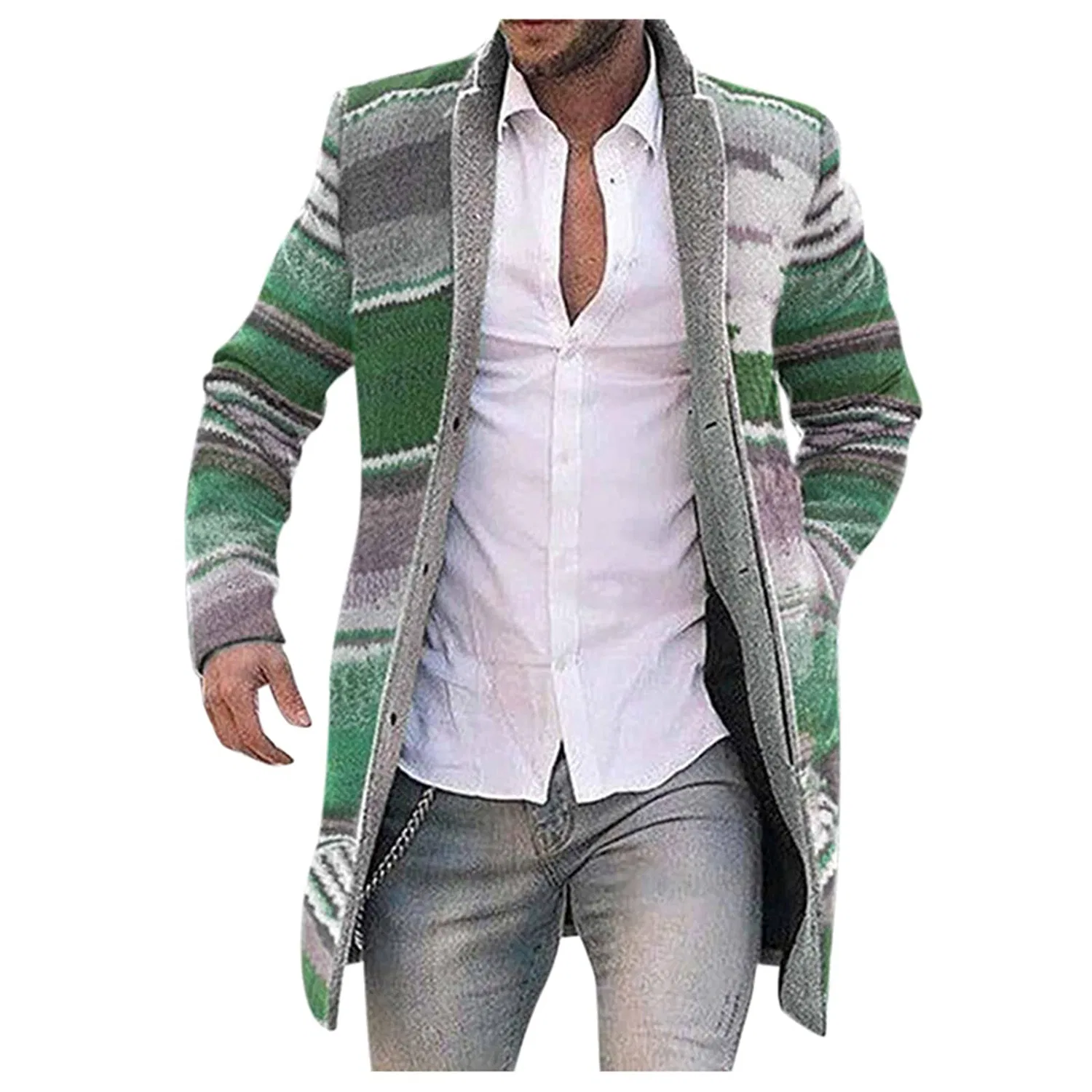 Мужское пальто с длинным рукавом, Verde