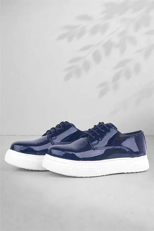 Детские классические туфли для мальчиков дерби из экокожи Rakerplus, Navy Blue