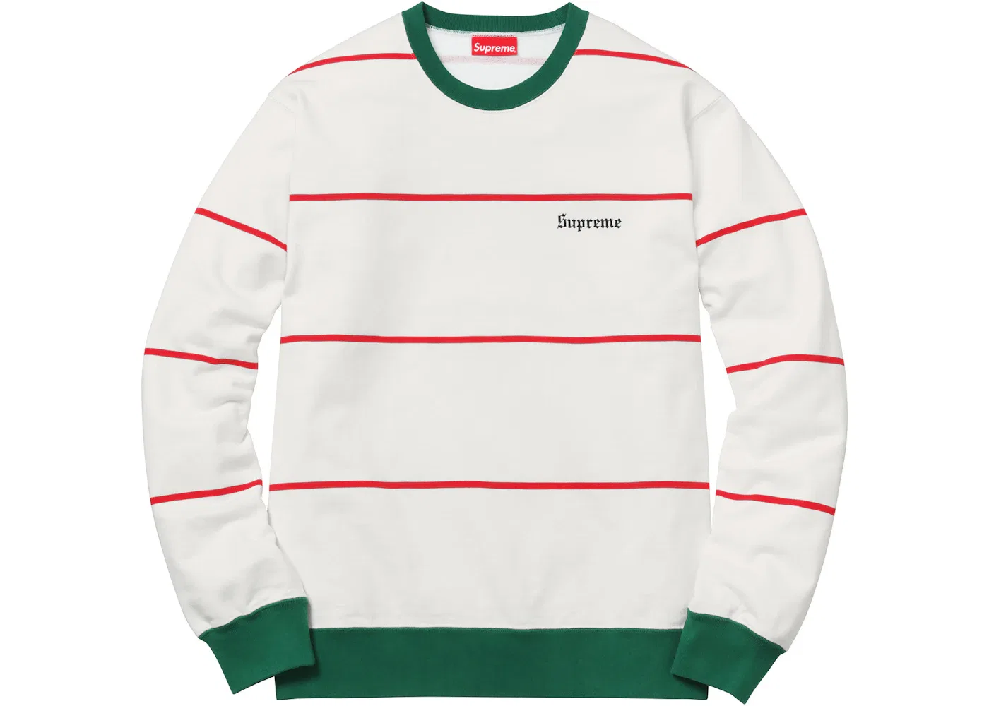 Мужской свитшот с полосами Supreme Crewneck, White