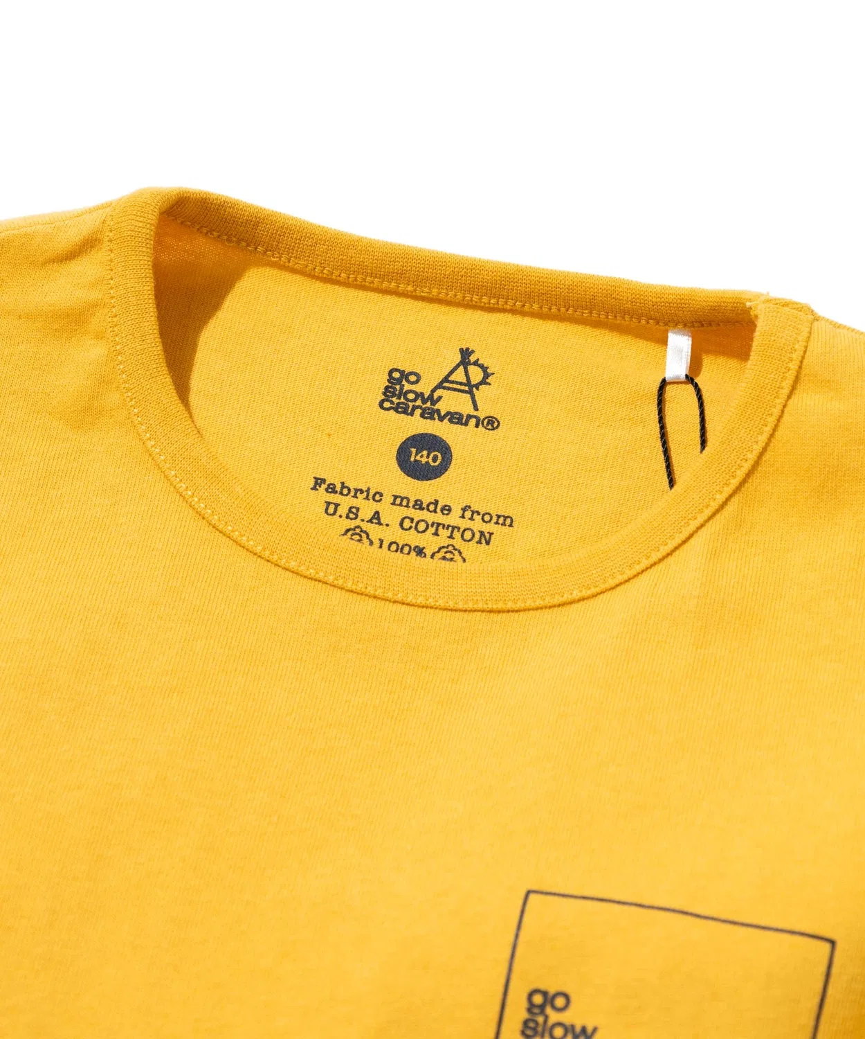 Детская футболка с принтом USA/C Square Logo Backprint TEE go slow caravan, Ivory — фото 2