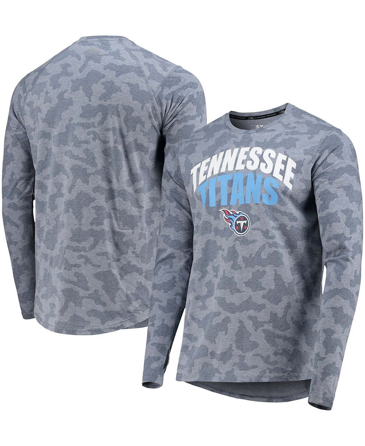 

Мужская темно-синяя футболка с камуфляжным принтом tennessee titans с длинным рукавом MSX by Michael Strahan, синий