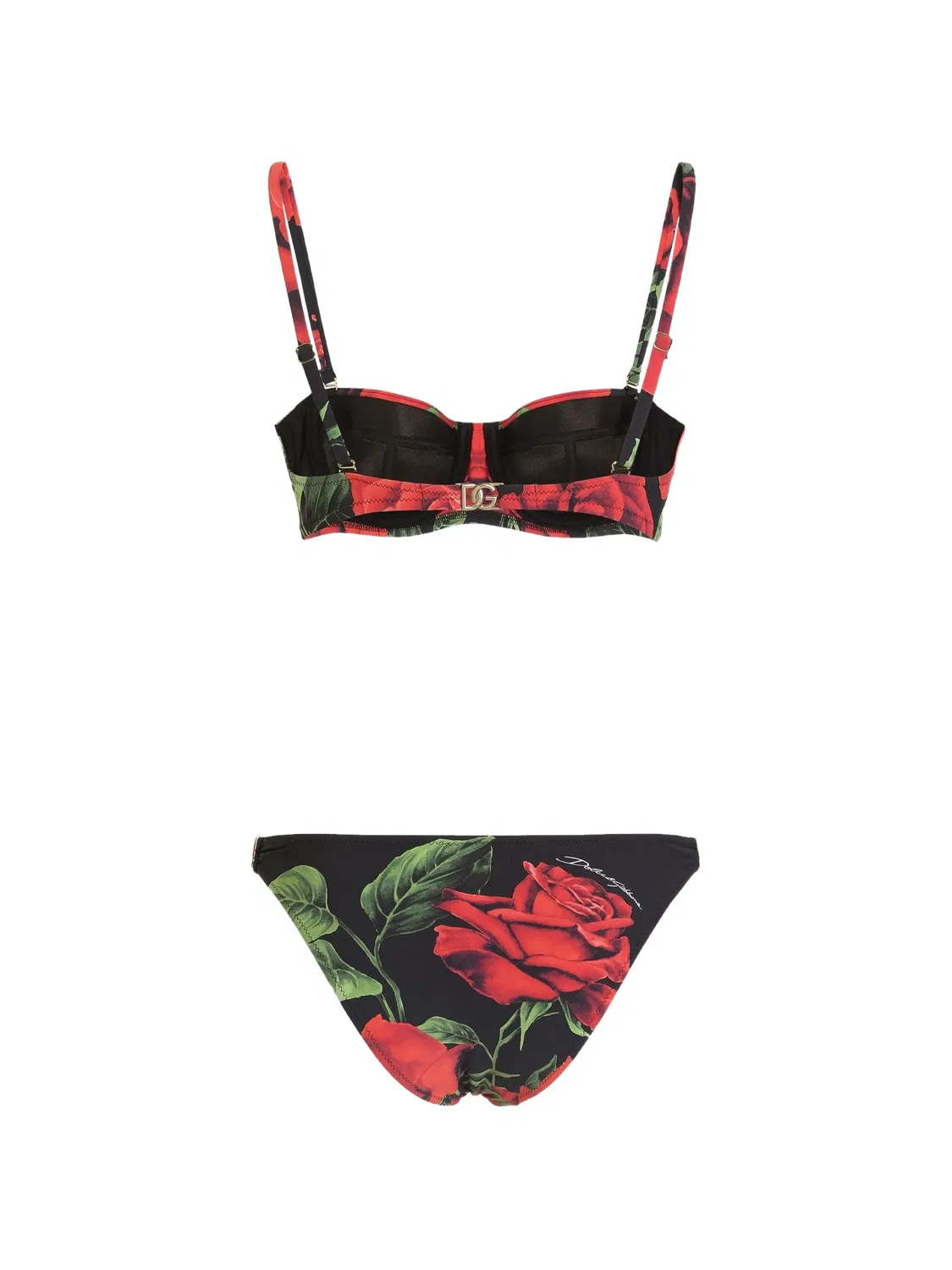 Бикини с топом балконет и цветочным принтом Dolce & Gabbana, черный — фото 2