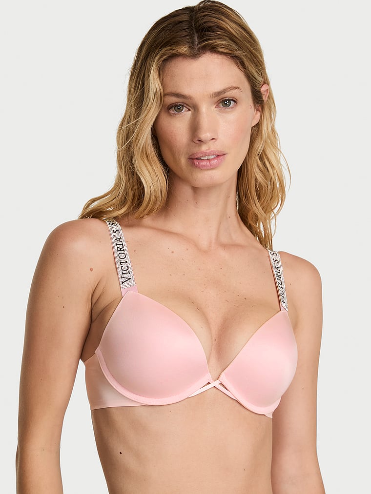 

Бюстгальтер с блестящими бретельками и логотипом Very Sexy, shine strap angel pink