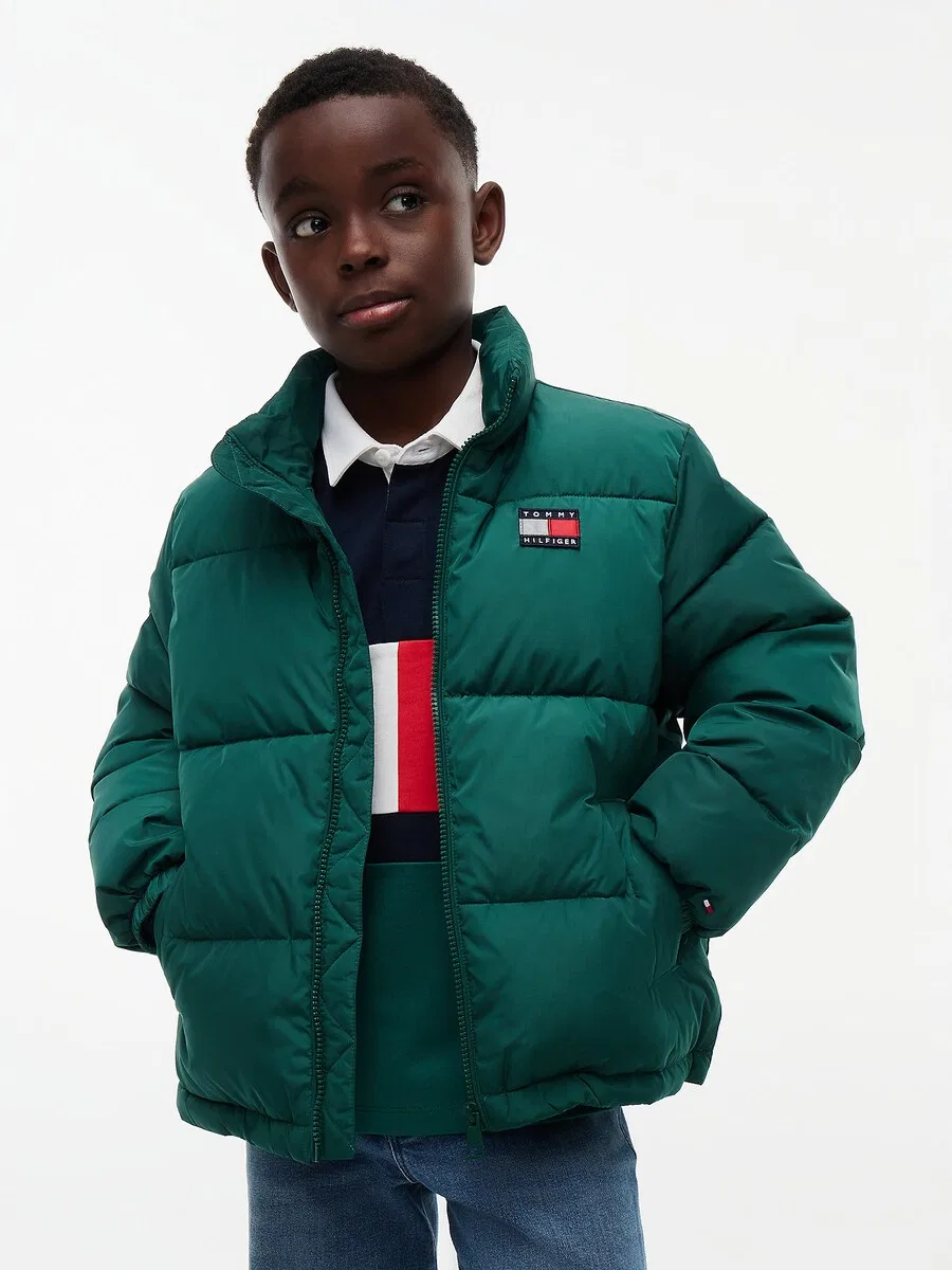 Зимняя куртка TOMMY HILFIGER 'New Essential' темно-зеленого цвета — фото 2