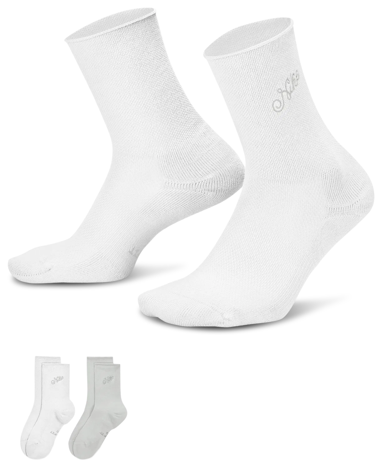 Женские носки с микро-паголенком, 2 пары, Nike, White/Gray — фото 4