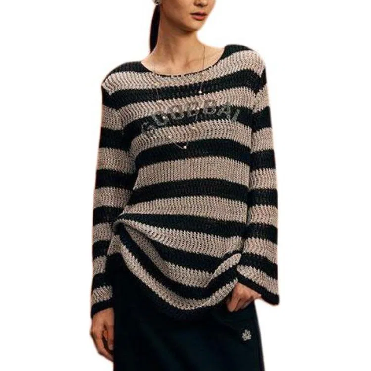 Детский джемпер с круглым вырезом, свободного кроя SS24 Knitwear, GOOD BAI, Black — фото 3