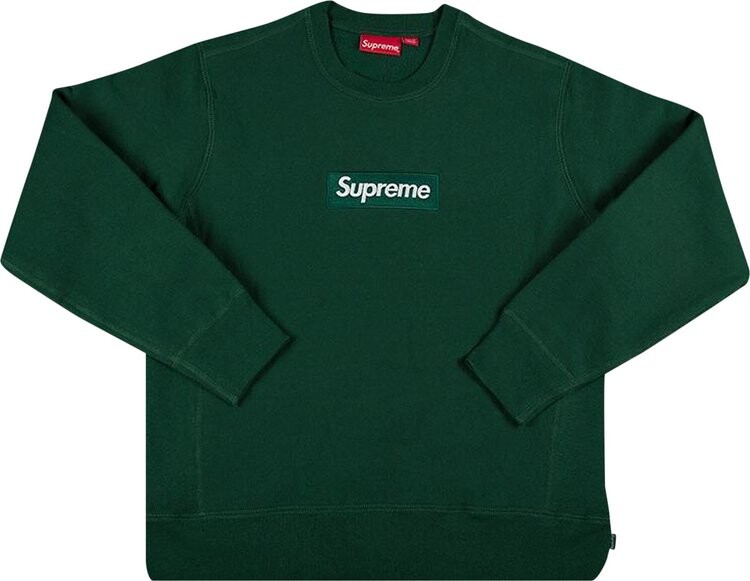 

Толстовка Supreme Box Logo Crewneck 'Dark Green', зеленый