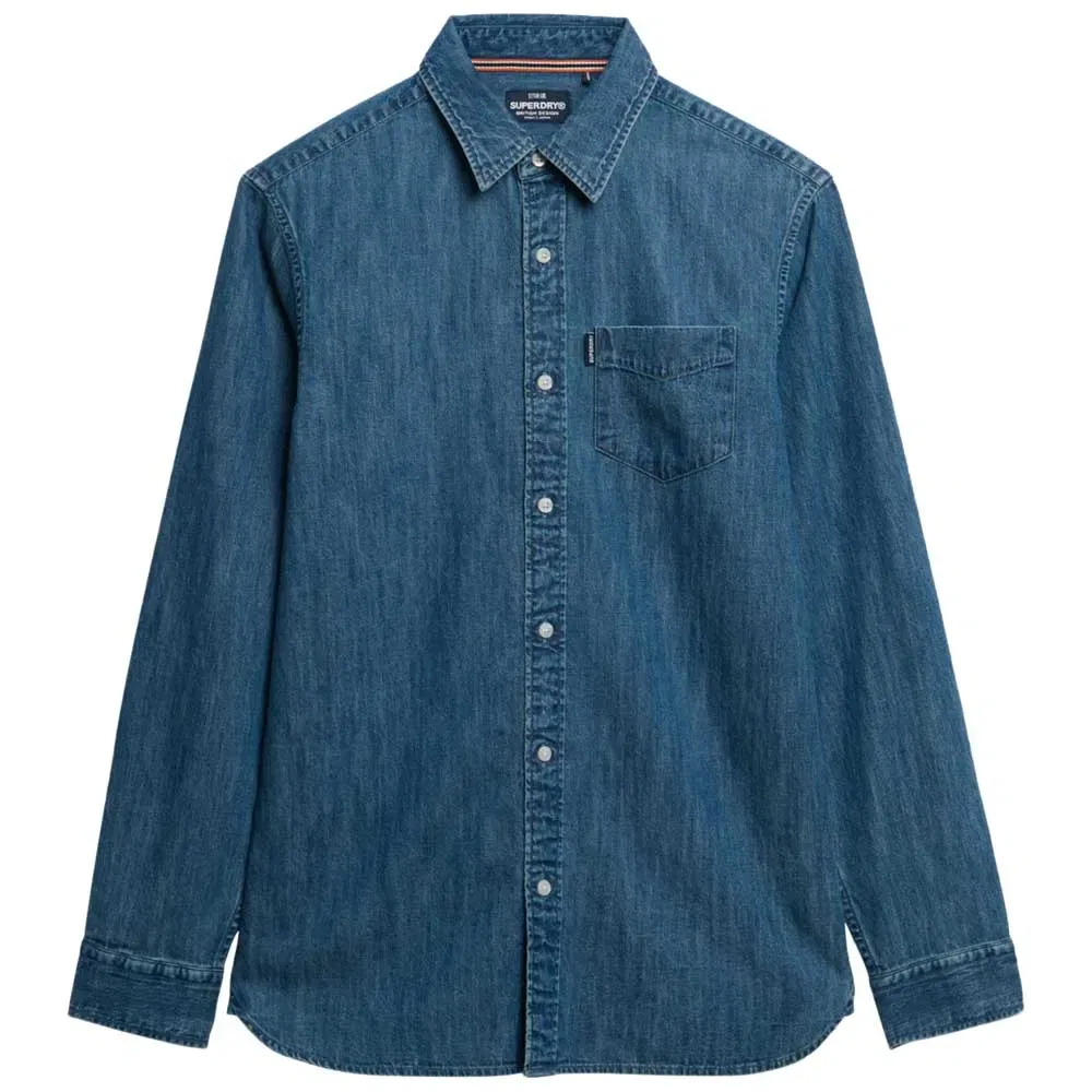Рубашка с длинным рукавом Essentials Superdry, синий