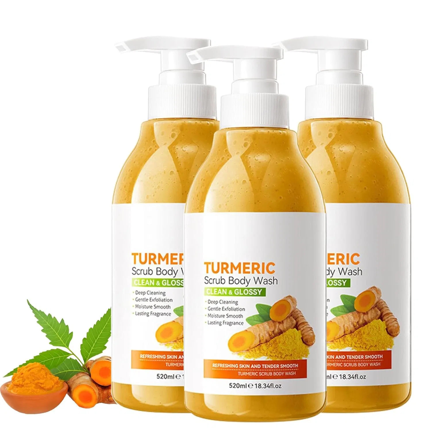 Эксфолиирующий гель для душа Turmeric & Niacinamide, 520 мл, 3 шт Generisch