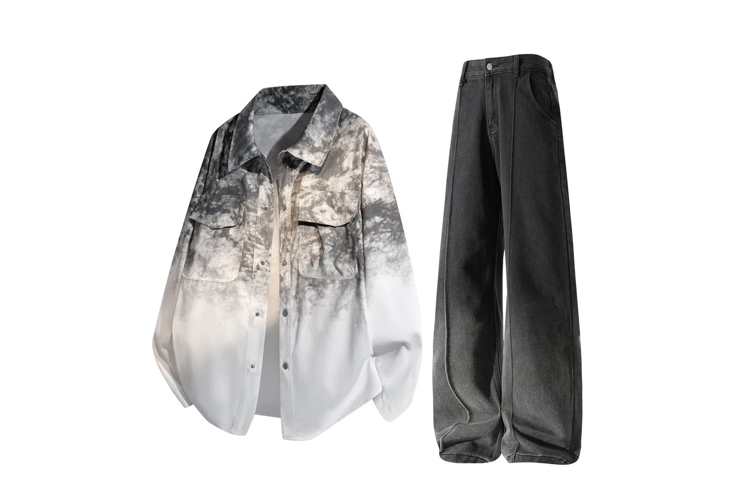 Детский комплект из рубашки и брюк с воротником Shirt Matching Sets, GWAF, Sky Blue+Blue Pants — фото 3