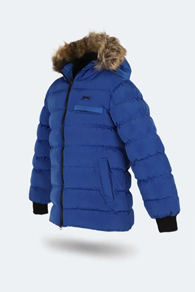 Детский пуховик для девочек с капюшоном Calisto Slazenger, Saks Blue — фото 4