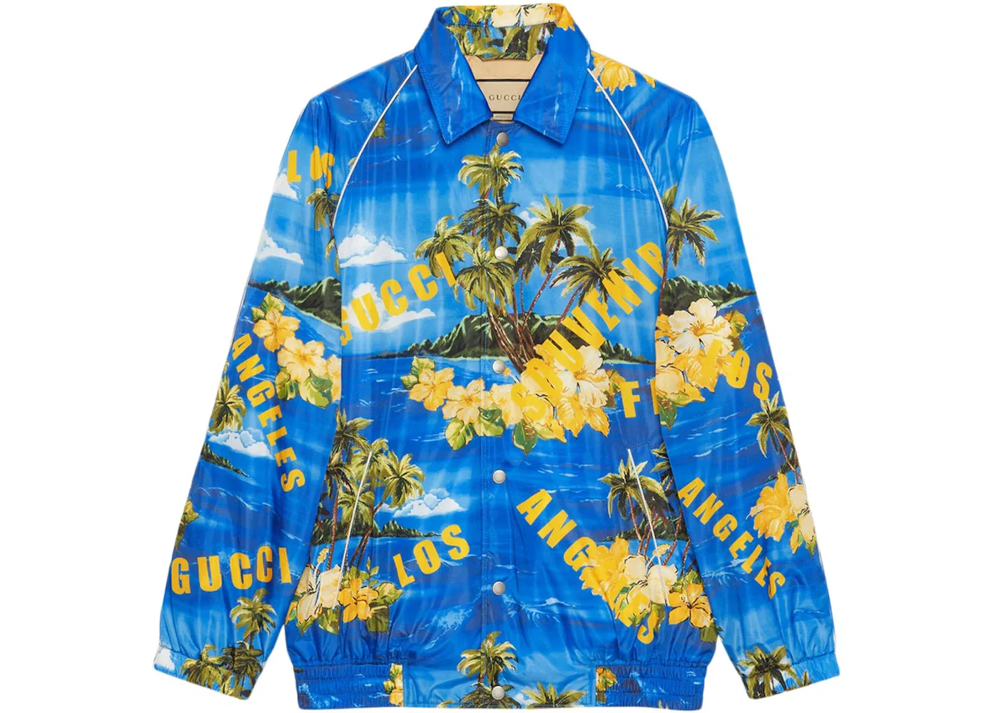 Мужская куртка с принтом Souvenir From Los Angeles Gucci, Blue/Yellow