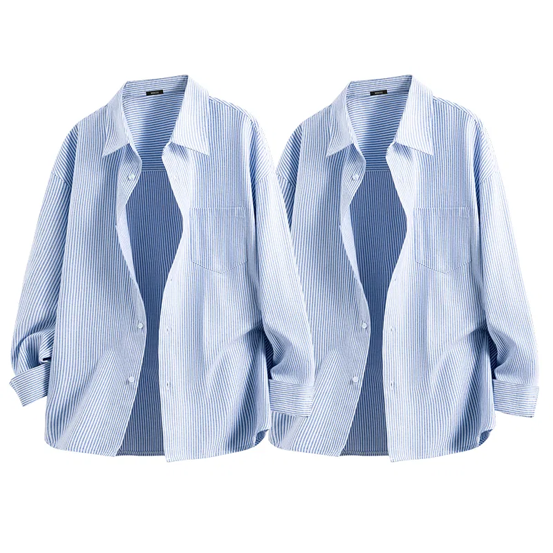 Детский комплект рубашек 2 шт Heavyweight Oxford MINISO, Blue White Stripes