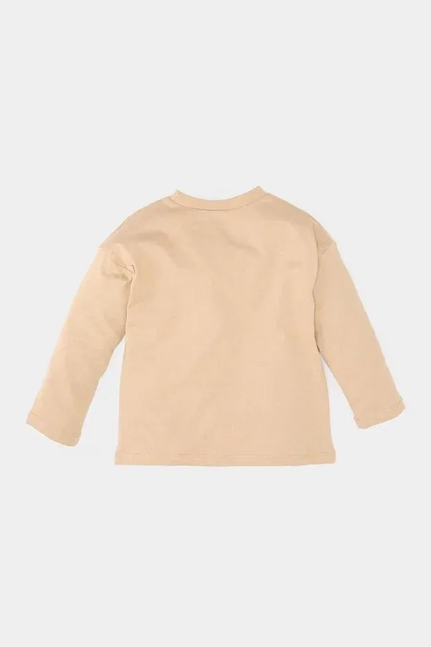 Детская футболка с длинным рукавом с принтом Defacto, Beige-Bg109 — фото 4