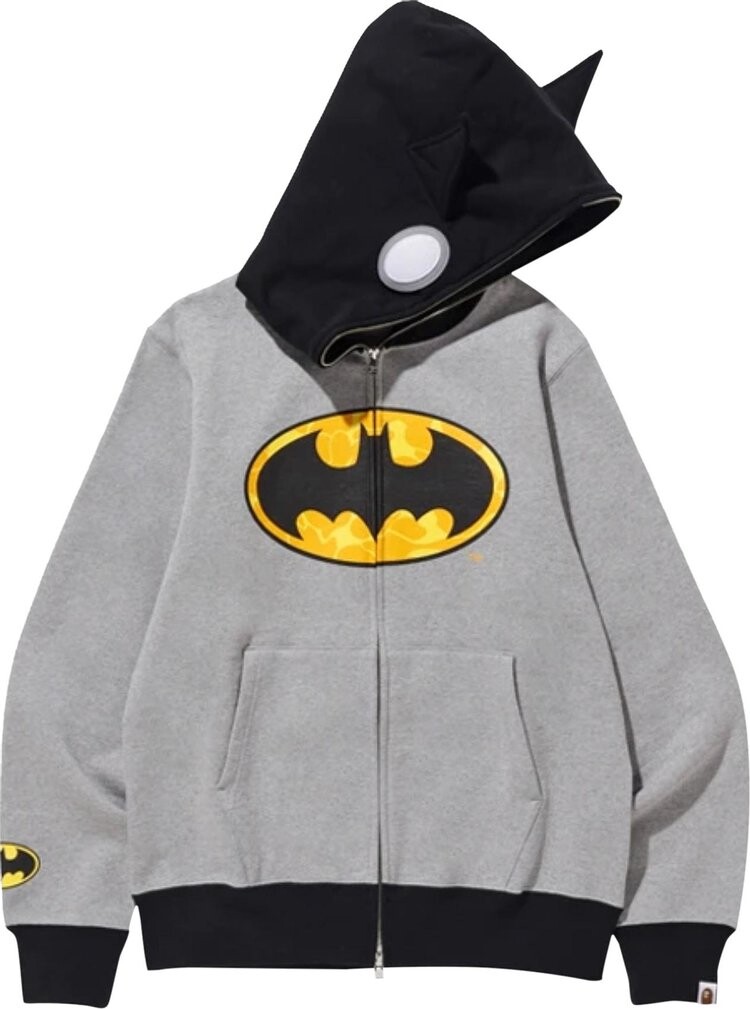 

Худи BAPE x DC Batman Full Zip Hoodie 'Grey', серый