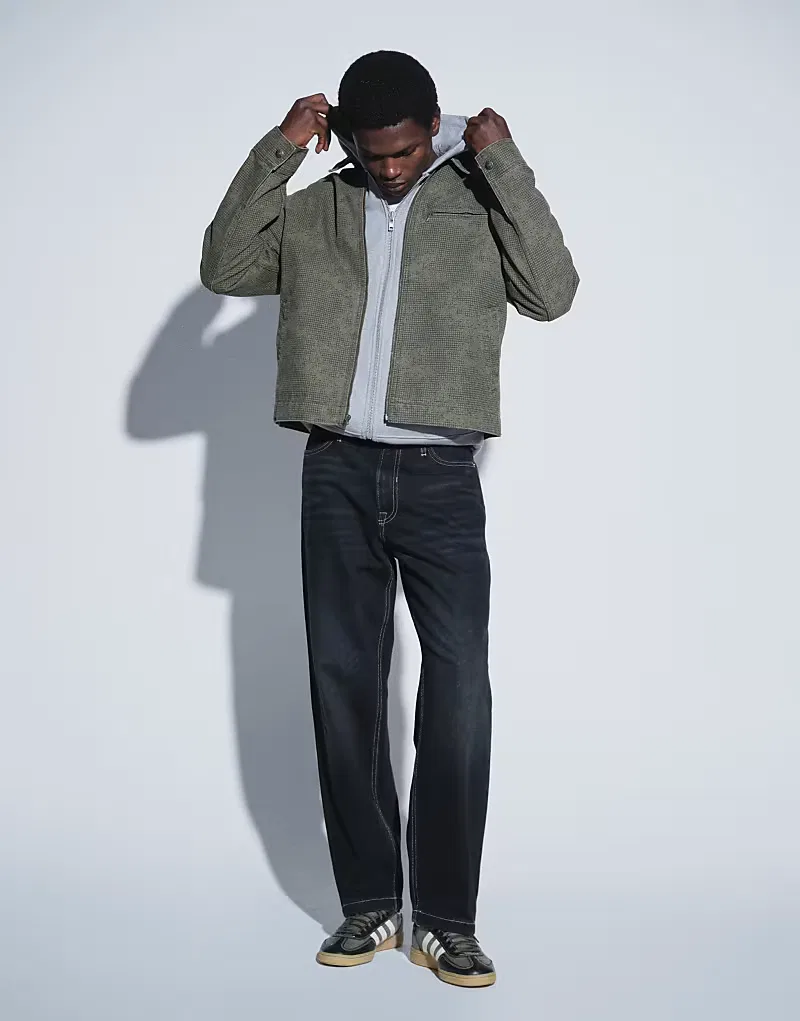 Джинсовая куртка Levi's Cristobal Printed Harrington Jacket хаки — фото 2