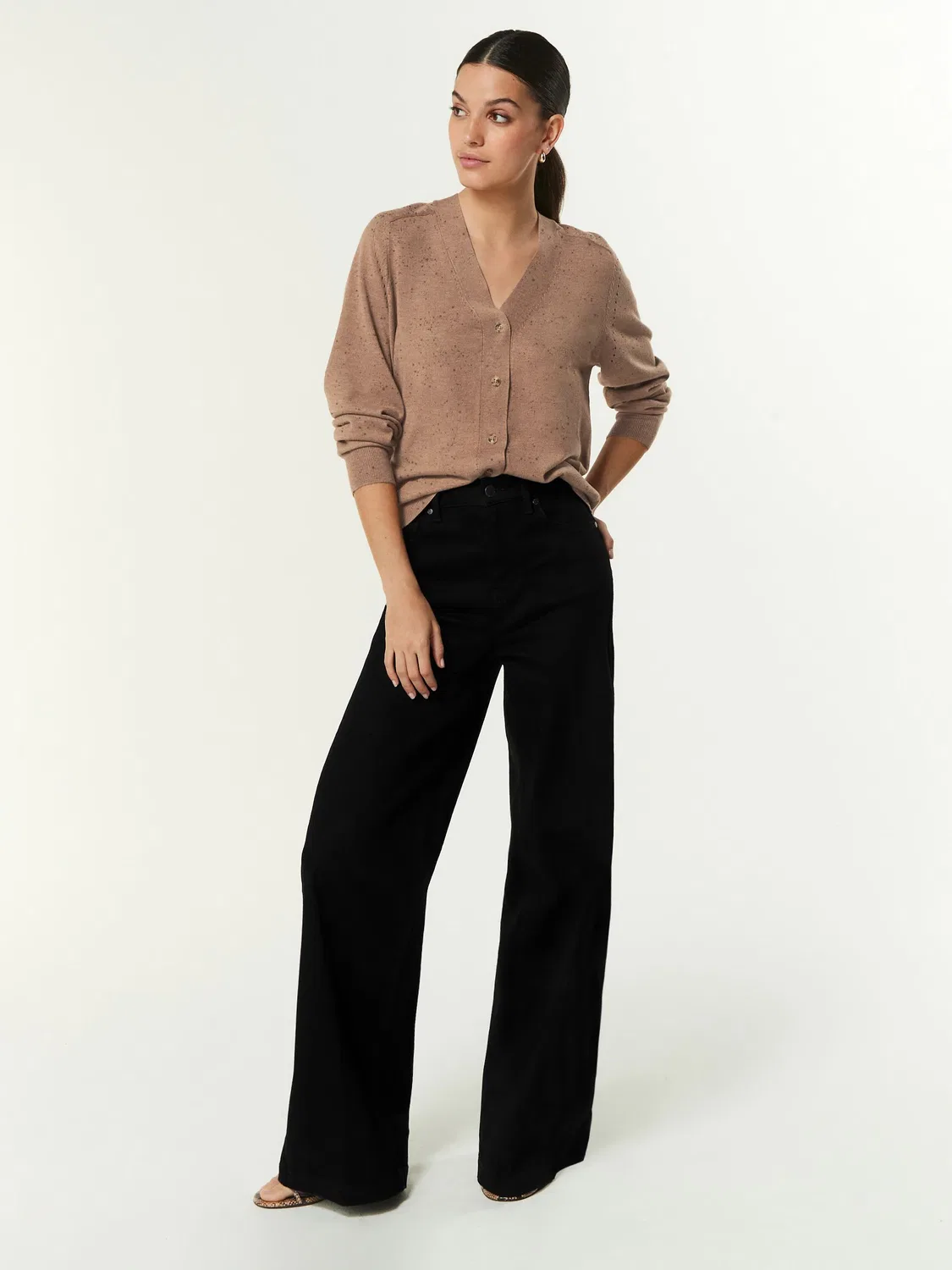 Джинсы широкие Black Wide Leg Denim Next, черный