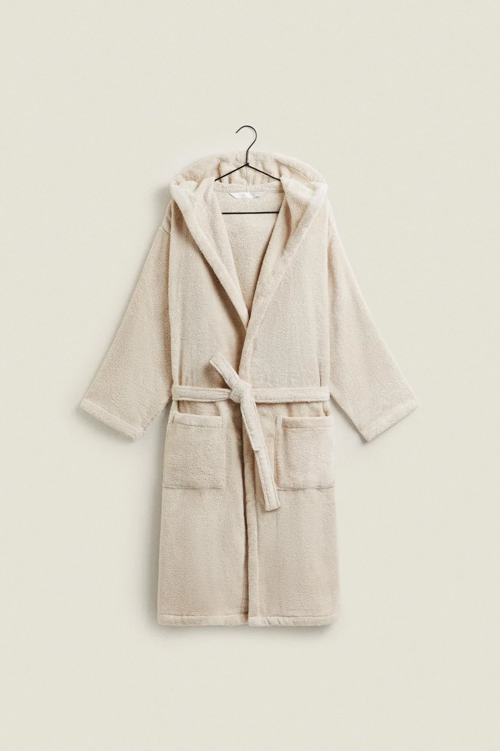 Очень мягкий банный халат с капюшоном (380 ГХМ²) ZARA, Light sand